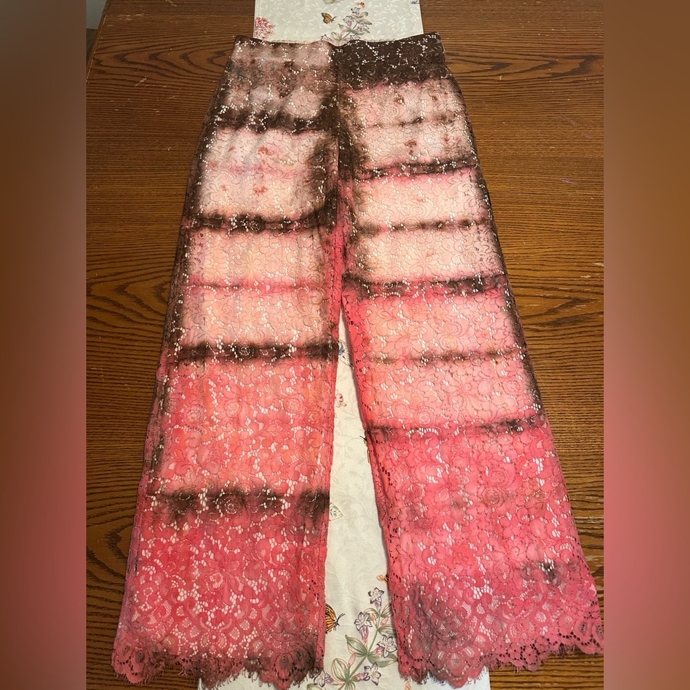 Pink and Brown Lace Pants